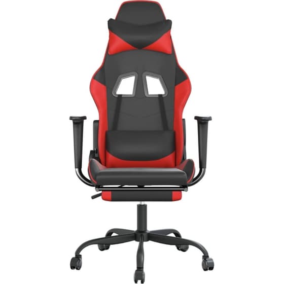 Καρέκλα Gaming VIDAXL 3143654 με Υποπόδιο από Τεχνητό Δέρμα - Μαύρο / Κόκκινο image 2