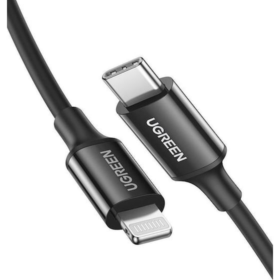 Καλώδιο δεδομένων Ugreen US171 USB-C Male σε Lightning 1m - Μαύρο image 0
