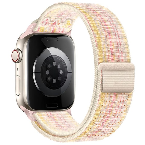 Watchband Hoco Wa25 38/40/41mm Nylon Strap Για Apple Watch Series 1/2/3/4/5/6/7/8/9/se/se2 Starlight And Pink image 0