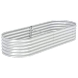 Vidaxl Ζαρντινιέρα Υπερυψωμένη Ασημί 240x80x44 Εκ. Γαλβανισμ. Χάλυβας