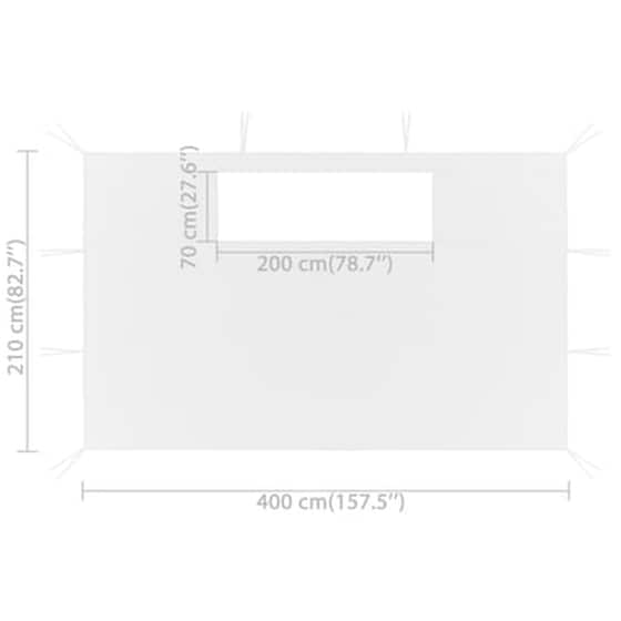 Πλαϊνά Vidaxl Υφασμάτινο για Κιόσκι 2 Τμχ - Λευκό image 5