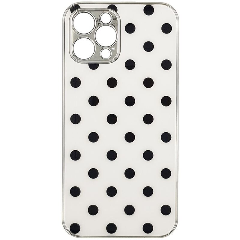 Θήκη Apple iPhone 12 Pro Max  - GKK Electroplate Glass Case - Πουά Λευκό