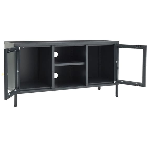 Έπιπλο Τηλεόρασης VidaXL Ατσάλι Και Γυαλί 105x35x52cm - Ανθρακί image 5