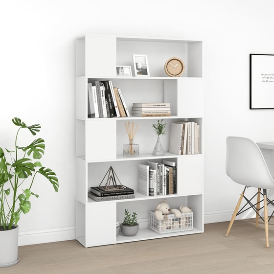 Βιβλιοθήκη VidaXL από Μοριοσανίδα 100x24x155 cm - Λευκό image 6