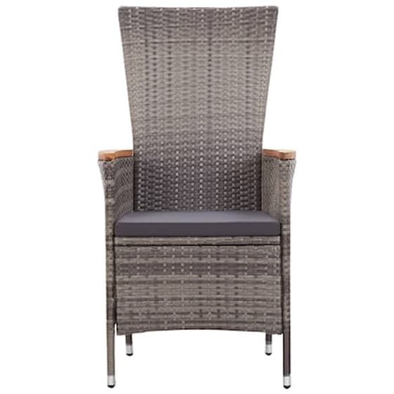 Vidaxl Σετ Τραπεζαρίας Κήπου 7 Τεμαχίων Γκρι Από Συνθετικό Ρατάν image 5