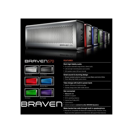 SPEAKERS BRAVEN 570 PURPLE image 1