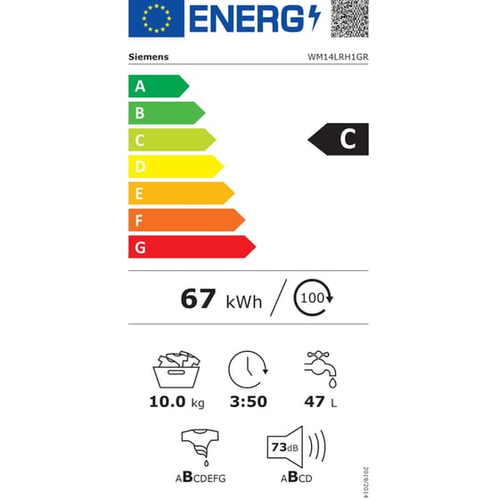 Πλυντήριο Ρούχων SIEMENS WM14LRH1GR iQ500 10kg 1.400 Στροφές με SpeedPack L και Σύστημα antiStain - Λευκό image 1