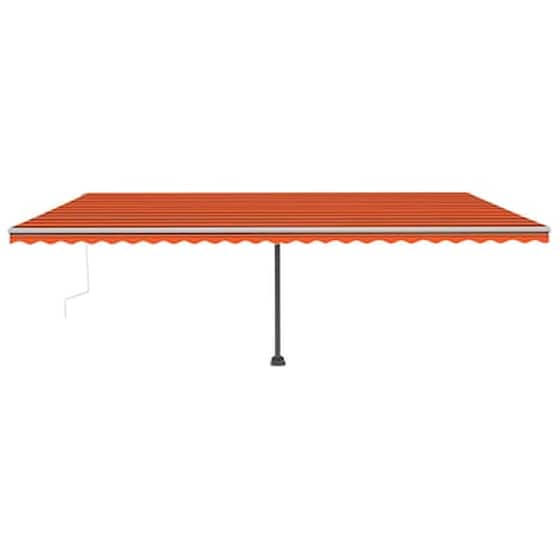 Τέντα Vidaxl Συρόμενη Χειροκίνητη με LED 600x300cm - Πορτοκαλί/Καφέ image 4