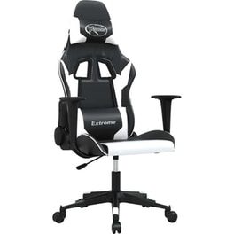 Καρέκλα Gaming VIDAXL 3143692 με Ρυθμιζόμενα Μπράτσα από Τεχνητό Δέρμα - Μαύρο