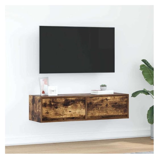 Έπιπλο Τηλεόρασης VidaXL 100 x 31 x 25,5 cm - Καπνιστή Δρυς image 2