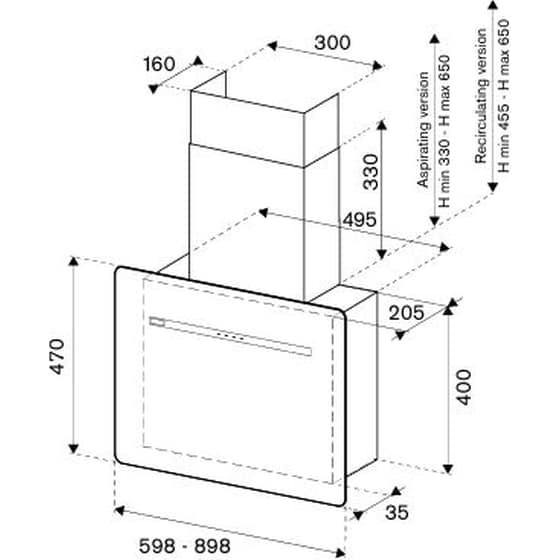BERTAZZONI KV90PRO1NA 90 cm Μαύρο Απορροφητήρας Καμινάδα-Τζάκι image 1