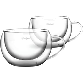 Σετ Φλιτζάνια Cappuccino LAMART LT9012 2τμχ Γυάλινα  270 ml -Διάφανα
