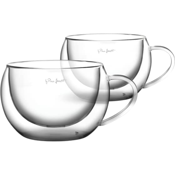 Σετ Φλιτζάνια Cappuccino LAMART LT9012 2τμχ Γυάλινα  270 ml -Διάφανα image 0