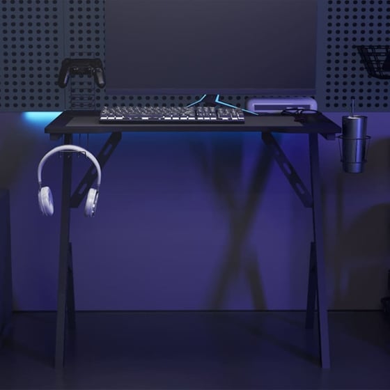 Γραφείο Gaming VidaXL με Πόδια σε Σχήμα Y 90x60x75 cm - Μαύρο image 2