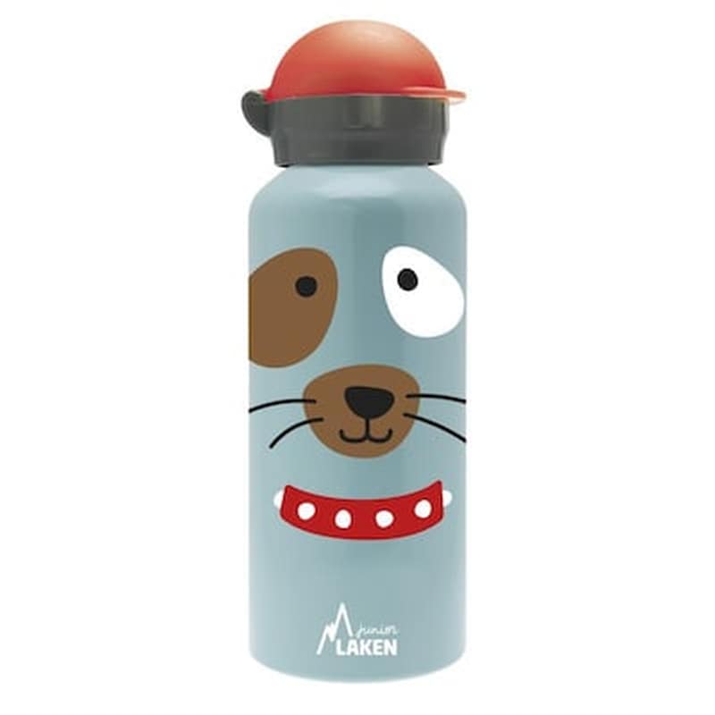 LAKEN Παγούρι Laken Αλουμινίου Με Καλαμάκι Puppy Σε Γαλάζιο Χρώμα 450Ml