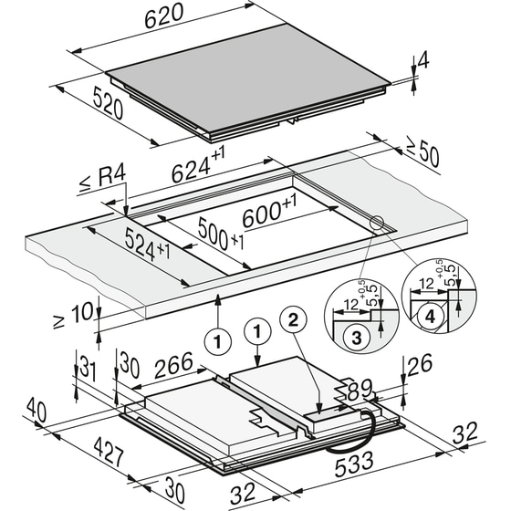 MIELE KM8765 FL 62 cm Μαύρο Εστία Επαγωγική Αυτόνομη image 4
