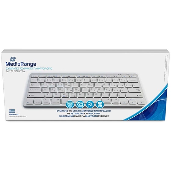 MediaRange MROS132-GR Ασύρματο Bluetooth Πληκτρολόγιο - Ασημί (GR) image 1