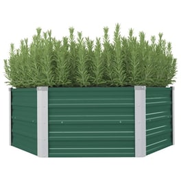 Vidaxl Ζαρντινιέρα Ψηλή Πράσινη 129x129x46 Εκ. Γαλβανισμένος Χάλυβας