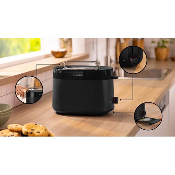 BOSCH COMPACT MYMOMENT TAT2M123 2 Θέσεων 950W Μαύρο Φρυγανιέρα image 1