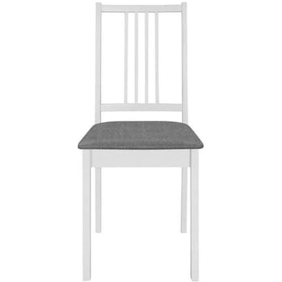 Καρέκλες Τραπεζαρίας Vidaxl από Μασίφ Ξύλο Με Μαξιλάρια 4 Τμχ - Λευκό/Γκρι image 1
