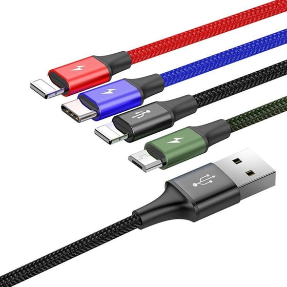 Καλώδιο Baseus 4 σε 1 Lightning/ Micro USB/ 2x USB-C/ USB 1.2m - Black image 1