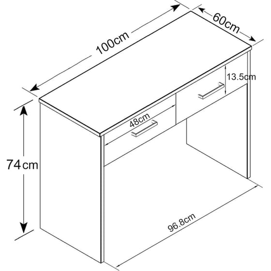 Γραφείο Οικιακό Kitwood από Μελαμίνη 100x60cm - Sonoma Δρυς/ Λευκό Matt image 2