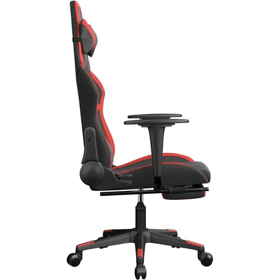 Καρέκλα Gaming VIDAXL 345435 με Υποπόδιο από Τεχνητό Δέρμα - Μαύρο image 2