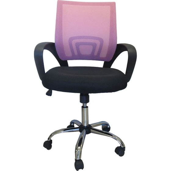 Καρέκλα Γραφείου ArteLibre Αλκυόνη από Ύφασμα Mesh - Ροζ/Μαύρη image 3