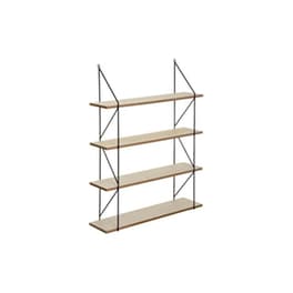 Ξύλινη Ραφιέρα Τοίχου ARIA TRADE με 4 Ράφια 60x80 cm - Φυσικό Χρώμα Ξύλου/Μαύρο