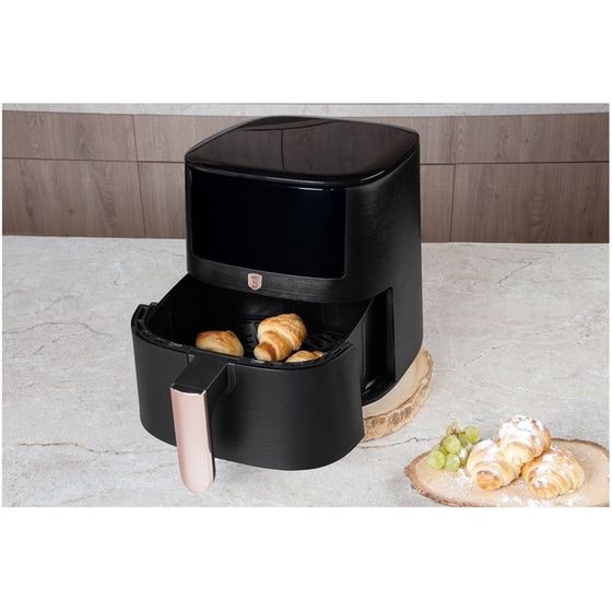 BERLINGER HAUS BH-9652 με Αποσπώμενο Κάδο 1650 W 8 L Μαύρο/Ροζ Χρυσό Χρώμα Φριτέζα Αέρος image 3