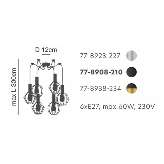 Φωτιστικό Οροφής Πολύφωτο Homelighting Adept Flex 77-8938 Μεταλλικό - Χρυσό/Μαύρο image 1