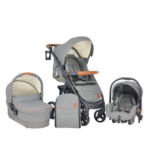 Παιδικό Καρότσι Bebe Stars Malibu 3 σε 1 από Αλουμίνιο 9.5kg - Γκρι image 0
