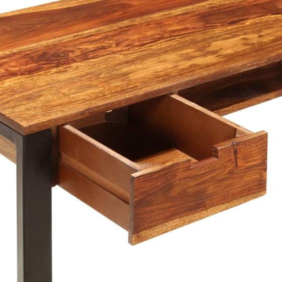 Γραφείο με Συρτάρια VidaXL από Μασίφ Ξύλο Sheesham 110x55cm - Sheesham/Μαύρο image 5