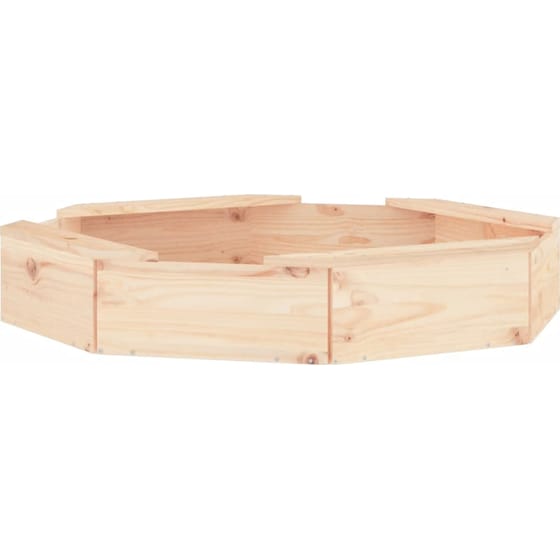 VidaXL Αμμοδόχος με Καθίσματα Οκτάγωνη 111x111x20cm Ξύλινη - Φυσικό Χρώμα Ξύλου image 5