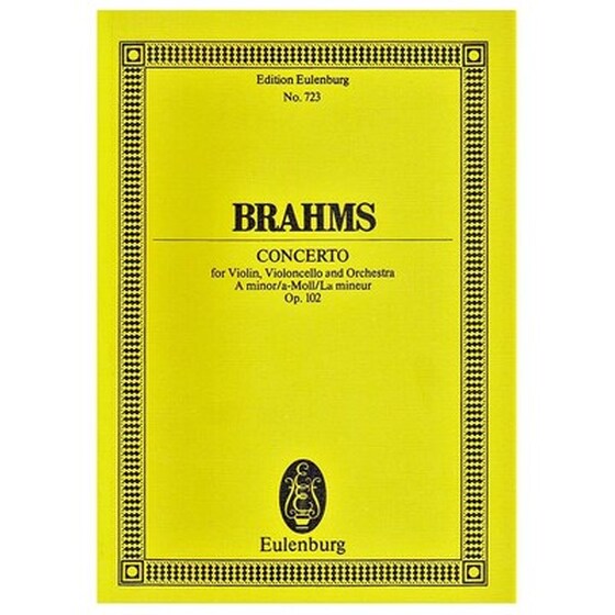 Βιβλίο Για Σύνολα Editions Eulenburg Brahms - Concerto In A Minor Op.102 image 1