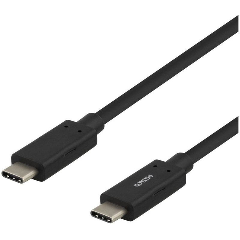 DELTACO Deltaco Καλώδιο Φόρτισης USB-C σε USB-C 3α 60W USB 3.1 1m - Μαύρο