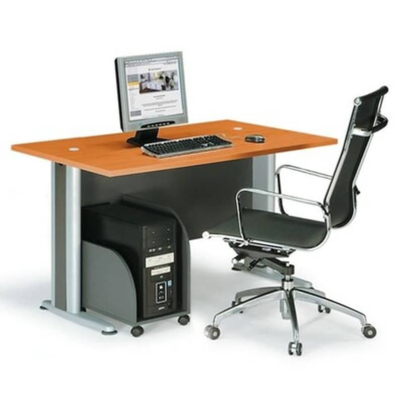 Γραφείο Υπολογιστή Woodwell από Μοριοσανίδα 120x80cm - Κερασί/Γκρι