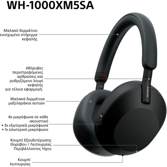 Sony WH-1000XM5SA Limited Soft Case Edition Premium Noise Cancelling Wireless Over Ear Headphones - Black image 9