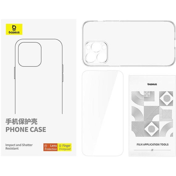 Θήκη Apple iPhone 15 Pro + Tempered Glass - Baseus Clear Case με MagSafe - Διάφανο image 2