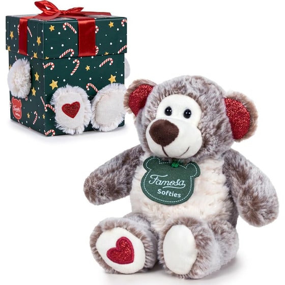 Λούτρινο Χριστουγεννιάτικο Αρκουδάκι Softies Happy Christmas σε Γιορτινό Κουτί (20cm) image 0