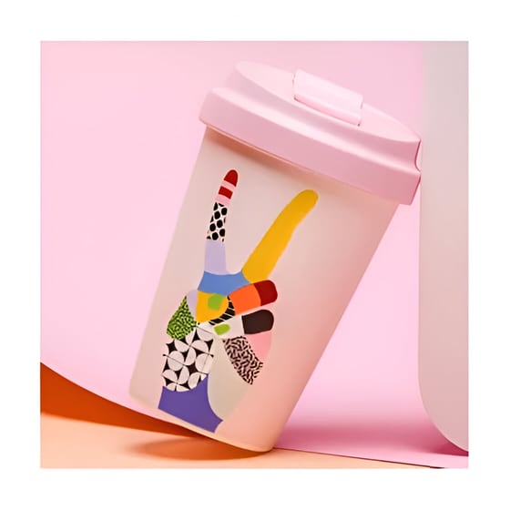 Κούπα Chic Mic Peace Bioloco Plant από PLA 350 ml - Ροζ image 2
