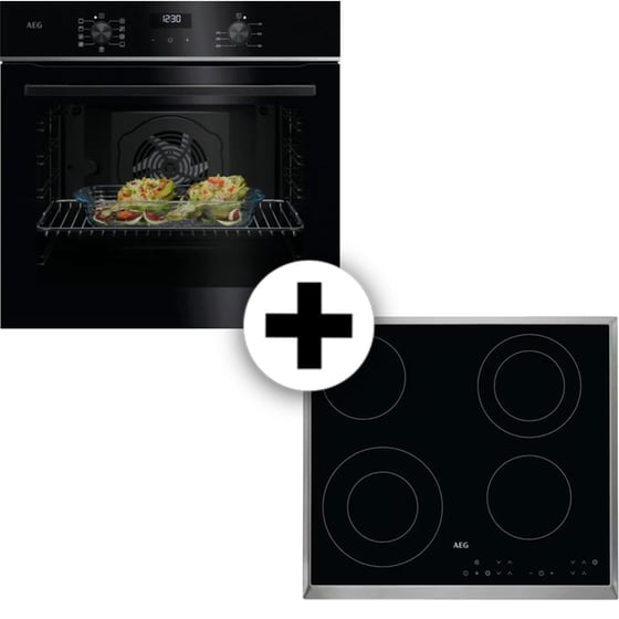 AEG TU5AB21ESB & HK 634021 XB 72 Lt Μαύρο Εντοιχιζόμενος Σετ Φούρνος και Εστία image 0