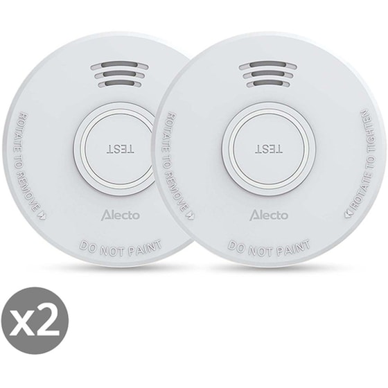 Φωτοηλεκτρικός ανιχνευτής καπνού ALECTO SD110 X2 με σειρήνα 85dB 2 τμχ image 0