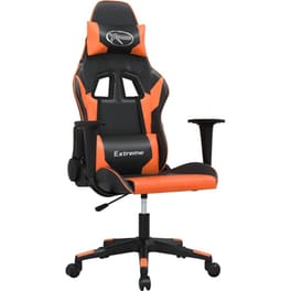 Καρέκλα Gaming VIDAXL 345451 με Ρυθμιζόμενα Μπράτσα από Τεχνητό Δέρμα - Μαύρο / Πορτοκαλί