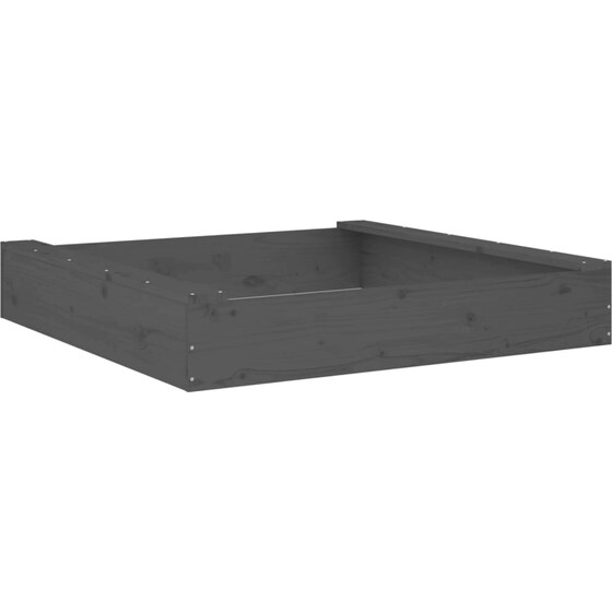 VidaXL Αμμοδόχος με Καθίσματα Τετράγωνη 111x111x20cm Ξύλινη - Γκρι image 5