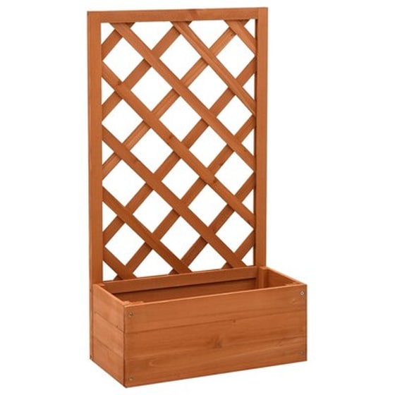 Vidaxl Γλάστρα Κήπου Με Καφασωτό Πορτοκαλί 50x25x90 Εκ. Ξύλο Ελάτης image 1