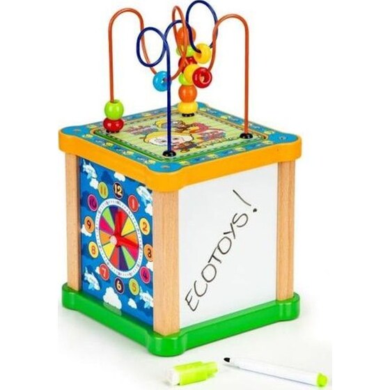 Eκπαιδευτικός Παιδικός Κύβος Ecotoys Με Πίνακα Hm015473 - 15.5x15.5x27cm image 1