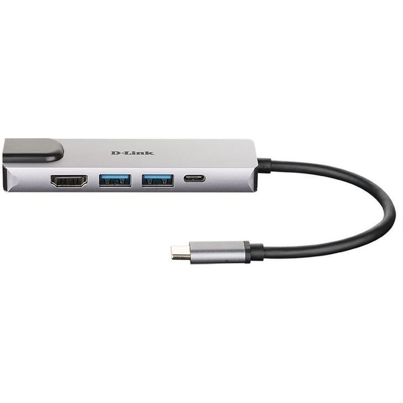 D-LINK D-Link USB Ηub DUB-M520 5 σε 1 συμβατό με USB-C - Γκρι