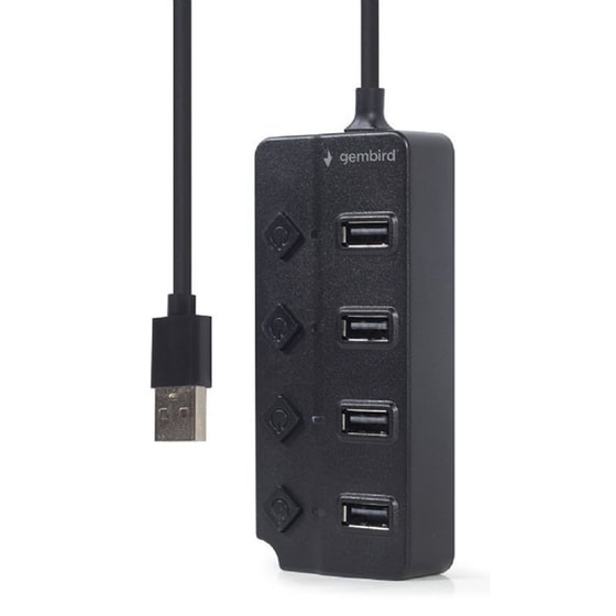 Gembird UHB-U2P4P-01 USB Hub με 4 θύρες USB 2.0 - Μαύρο image 2