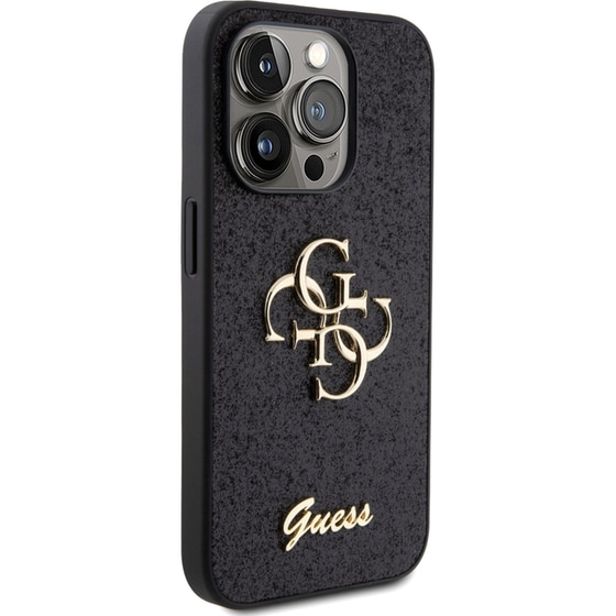 Θήκη Apple iPhone 15 Pro - Guess Fixed Glitter 4g Logo Case - Μαύρο image 2